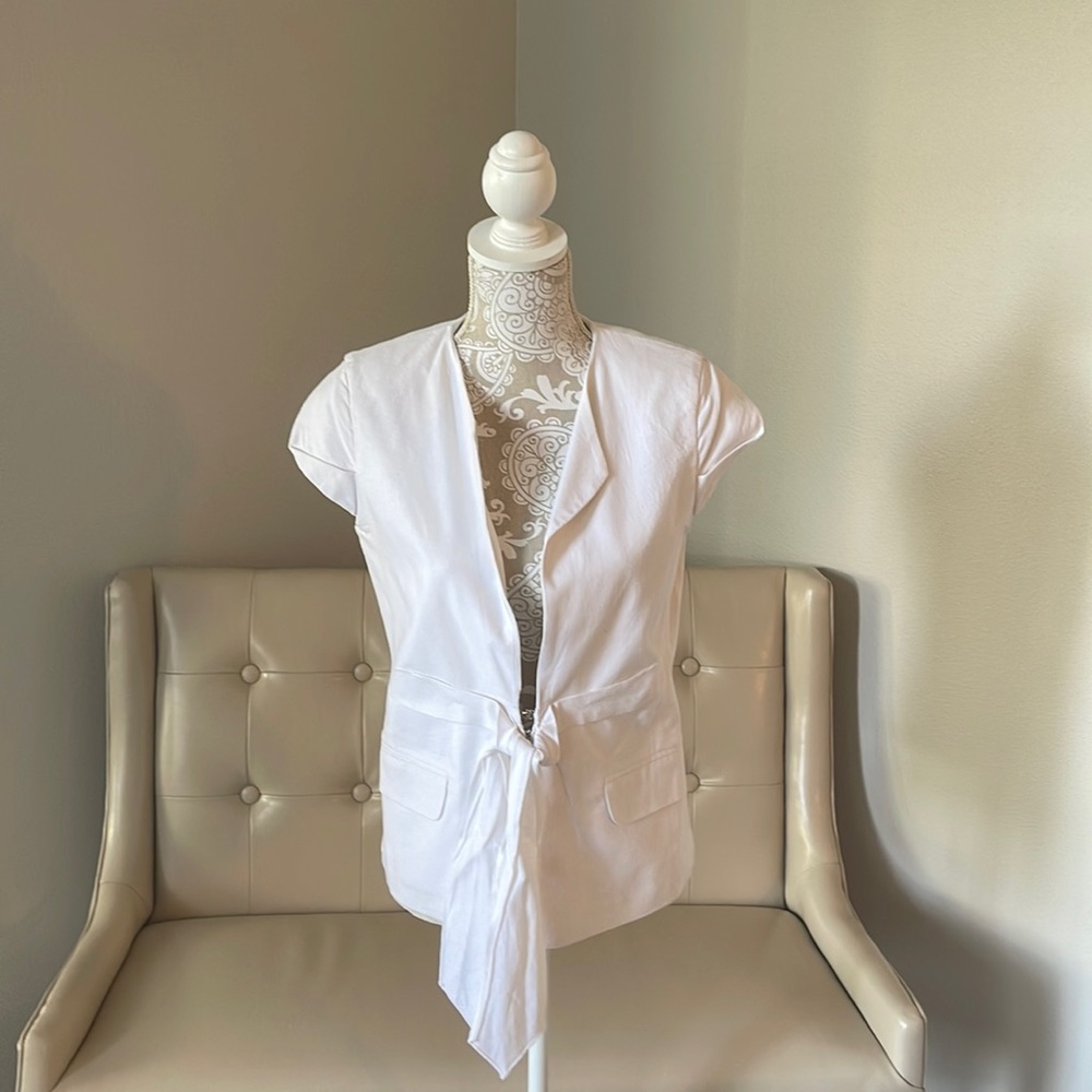 New York & Company, Blazer, short sleeve, White, Size 4